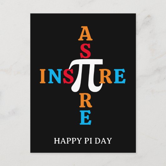 Farbenfrohe glückliche PI DAY Aspire Inspirier Postkarte (Vorderseite)