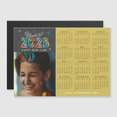 Farbenfrohe Glückwünsche 2025 Kalender Neujahr Mag Magnetkarte (Vorne/Hinten)