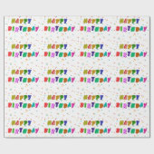 Farbenfrohe Glückwünsche zum Geburtstag Party Geschenkpapier (Flach)