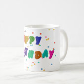 Farbenfrohe Glückwünsche zum Geburtstag Party Kaffeetasse (VorderseiteRechts)