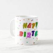 Farbenfrohe Glückwünsche zum Geburtstag Party Kaffeetasse (Vorderseite Links)