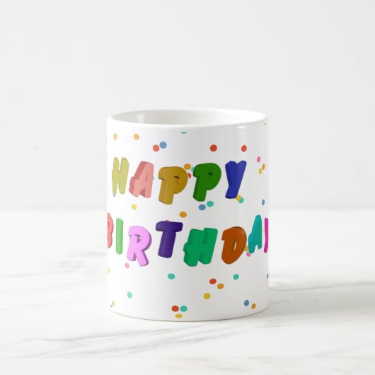 Farbenfrohe Glückwünsche zum Geburtstag Party Kaffeetasse (Mittel)