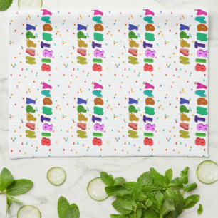 Farbenfrohe Glückwünsche zum Geburtstag Party Küchentuch