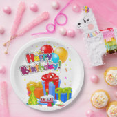 Farbenfrohe Glückwünsche zum Geburtstag Party Pappteller (Party)