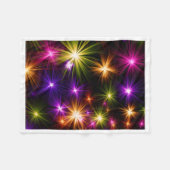 Farbenfrohe Glühende Sterne Wurfdecke Fleecedecke (Vorderseite (Horizontal))