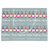 Farbenfrohe Gnomes Frohe Weihnachten Große Geschenktüte (Vorderseite)