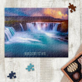 Farbenfrohe Godafoss Island Wasserfall Puzzle