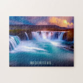 Farbenfrohe Godafoss Island Wasserfall Puzzle (Horizontal)
