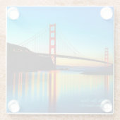 Farbenfrohe Golden Gate Bridge Glasuntersetzer (Rückseite)