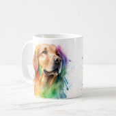 Farbenfrohe Golden Retriever Dose Kaffee Tasse, Cu Kaffeetasse (Vorderseite Links)