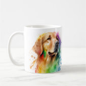Farbenfrohe Golden Retriever Dose Kaffee Tasse, Cu Kaffeetasse (Links)