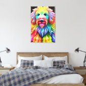 "Farbenfrohe Goldendoodle Abstraktes, lebendiges D Leinwanddruck (Insitu (Schlafzimmer))