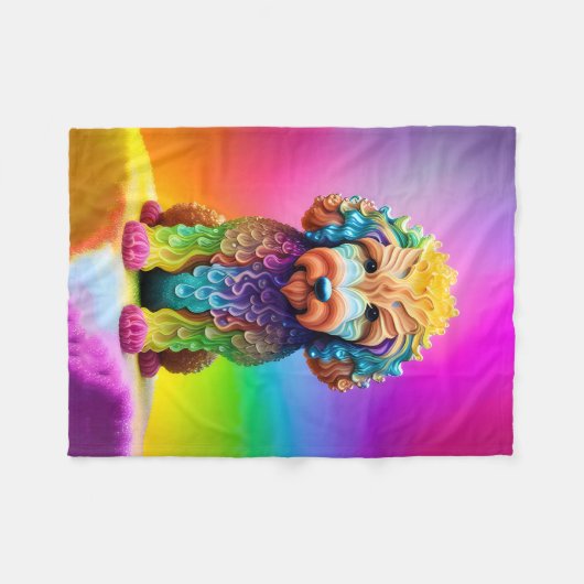 Farbenfrohe Goldendoodle-Kinderschuhe Fleecedecke (Vorderseite (Horizontal))