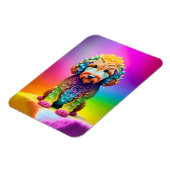 Farbenfrohe Goldendoodle Magnet (Linke Seite)