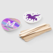 Farbenfrohe goldene Fesseln Lila Einhorn Geburtsta Fächer (Non-assembled)