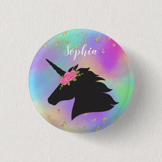 Farbenfrohe goldene Fesseln Personalisiertes Einho Button (Vorderseite)