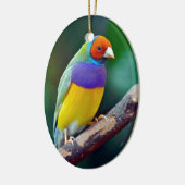 Farbenfrohe goldene Finte Keramikornament (Links)