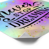 Farbenfrohe goldene Speckling inspirierendes Zitat Poster (Ecke)