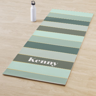 Farbenfrohe goldgrüne Personalisierte Farbstreifen Yogamatte
