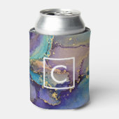 Farbenfrohe Goldmarmor Abstrakte Liquide Abstrakte Dosenkühler (Kanne Vorderseite)