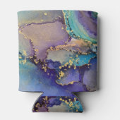 Farbenfrohe Goldmarmor Abstrakte Liquide Abstrakte Dosenkühler (Rückseite)