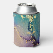 Farbenfrohe goldmarmorierte Monogramm flüssige Abs Dosenkühler (Kanne Rückseite)