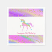 Farbenfrohe Goldmedaille Glitzer Speckled Unicorn Serviette (Vorderseite)