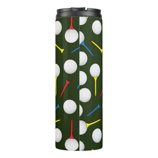 Farbenfrohe Golf Gemustert Monogram Thermosbecher (Rückseite)