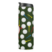 Farbenfrohe Golf Gemustert Monogram Thermosbecher (Nach rechts gedreht)