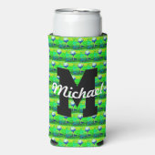 Farbenfrohe Golf Muster Monogram T-Shirt Off Name  Selters Dosenkühler (Seltzer Vorderseite)