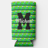 Farbenfrohe Golf Muster Monogram T-Shirt Off Name  Selters Dosenkühler (Vorderseite)