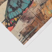 Farbenfrohe Gotik Paris Gargoyle Dekoupage Seidenpapier (Ausschnitt)