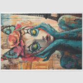 Farbenfrohe Gotik Paris Gargoyle Dekoupage Seidenpapier (Vorderseite)