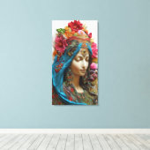 Farbenfrohe göttliche Feminie Kunst Leinwanddruck (Insitu (Holzboden))