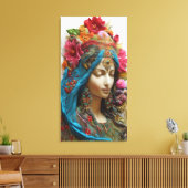 Farbenfrohe göttliche Feminie Kunst Leinwanddruck (Insitu (Wohnzimmer))