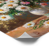 Farbenfrohe Gouache Painted Daisies Poster (Ecke)