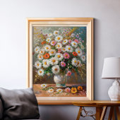Farbenfrohe Gouache Painted Daisies Poster