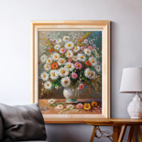 Farbenfrohe Gouache Painted Daisies