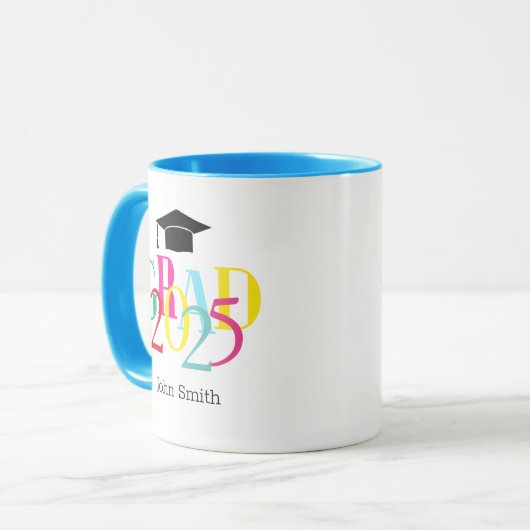Farbenfrohe GRAD 2024 Custom Abschluss Tasse (Vorderseite Links)