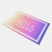 Farbenfrohe Gradient Hallo Fußmatte (Schrägansicht)