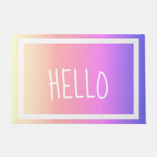 Farbenfrohe Gradient Hallo Fußmatte (Vorderseite)