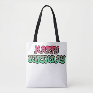 Farbenfrohe Gradient Happy Geburtstagtypografie Tasche