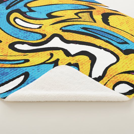 Farbenfrohe Graffiti-Abstrakter schwarzer Hintergr Sherpadecke (3/4)