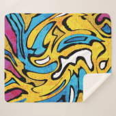 Farbenfrohe Graffiti-Abstrakter schwarzer Hintergr Sherpadecke (Vorderseite (Horizontal))