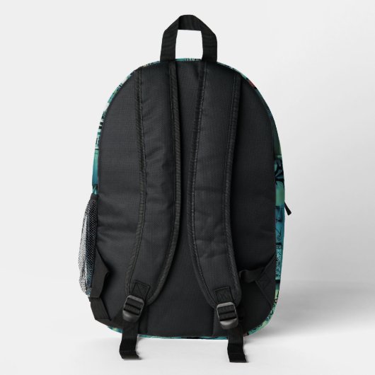 Farbenfrohe Graffiti Art Bedruckter Rucksack (Rückseite)