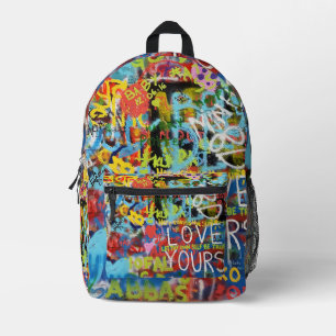 Farbenfrohe Graffiti Art Bedruckter Rucksack