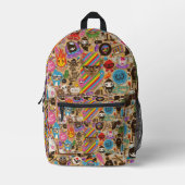 Farbenfrohe Graffiti Art Bedruckter Rucksack (Vorderseite)