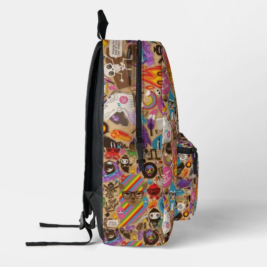 Farbenfrohe Graffiti Art Bedruckter Rucksack (Links)