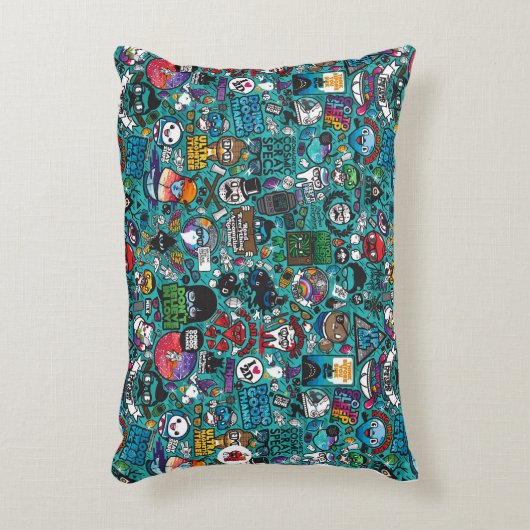 Farbenfrohe Graffiti Art Dekokissen (Vorderseite(Vertikal))
