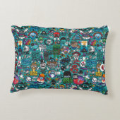 Farbenfrohe Graffiti Art Dekokissen (Rückseite)